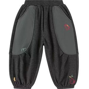 Korean Brand - Balabala - Boys Embroidered Jogger Sweats - Size 120 / US~7